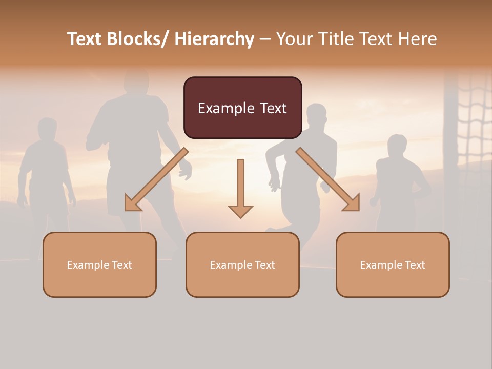 A Group Of People Playing Soccer At Sunset PowerPoint Template