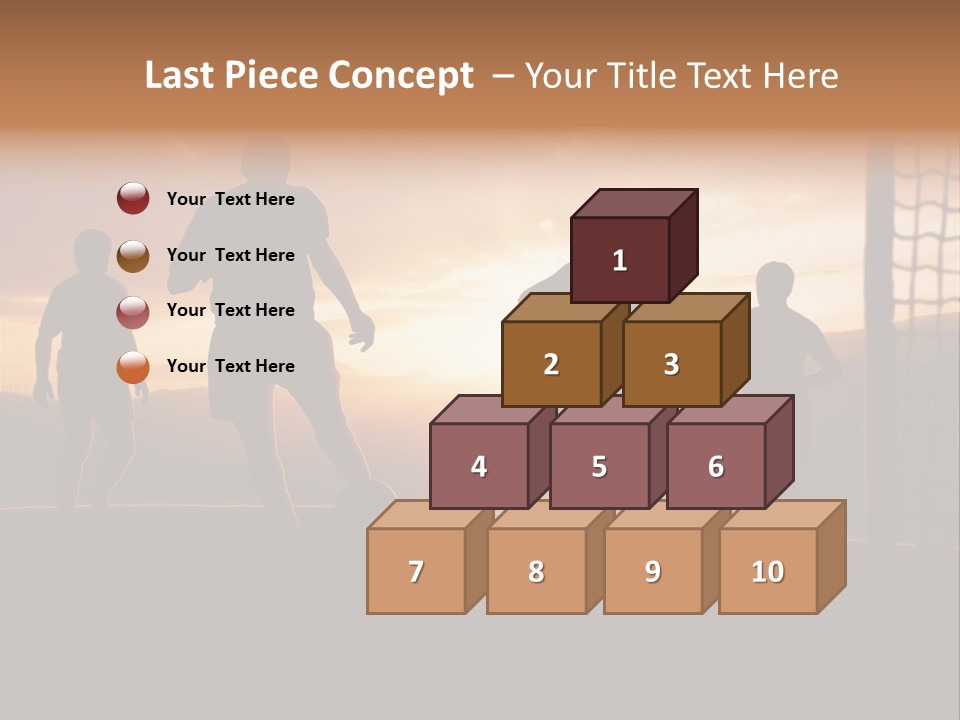 A Group Of People Playing Soccer At Sunset PowerPoint Template