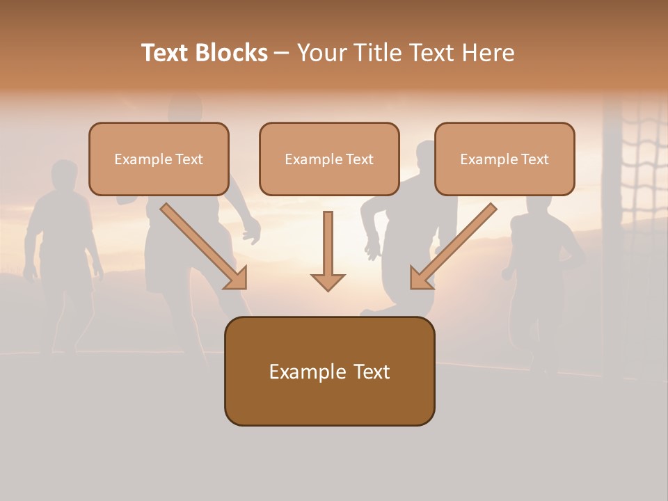 A Group Of People Playing Soccer At Sunset PowerPoint Template