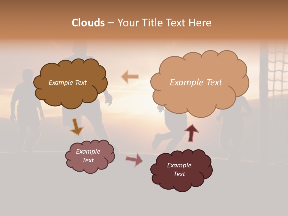 A Group Of People Playing Soccer At Sunset PowerPoint Template