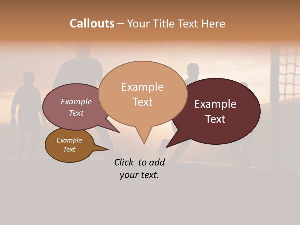 A Group Of People Playing Soccer At Sunset PowerPoint Template