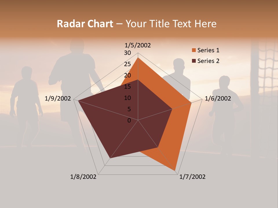 A Group Of People Playing Soccer At Sunset PowerPoint Template