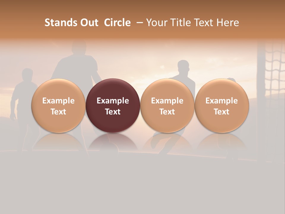 A Group Of People Playing Soccer At Sunset PowerPoint Template