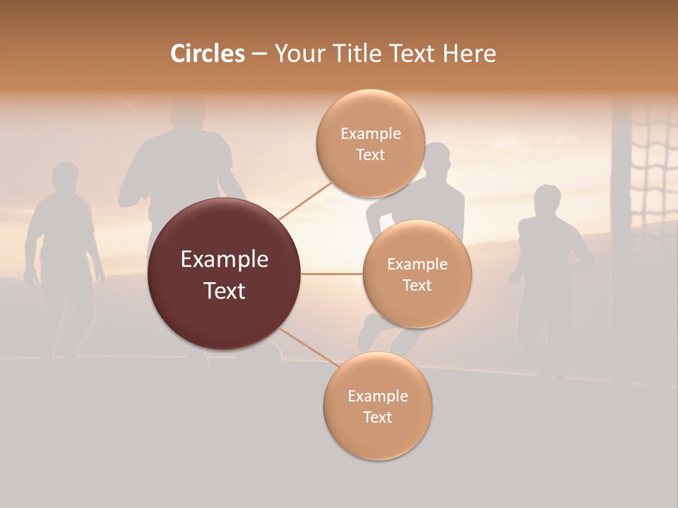 A Group Of People Playing Soccer At Sunset PowerPoint Template
