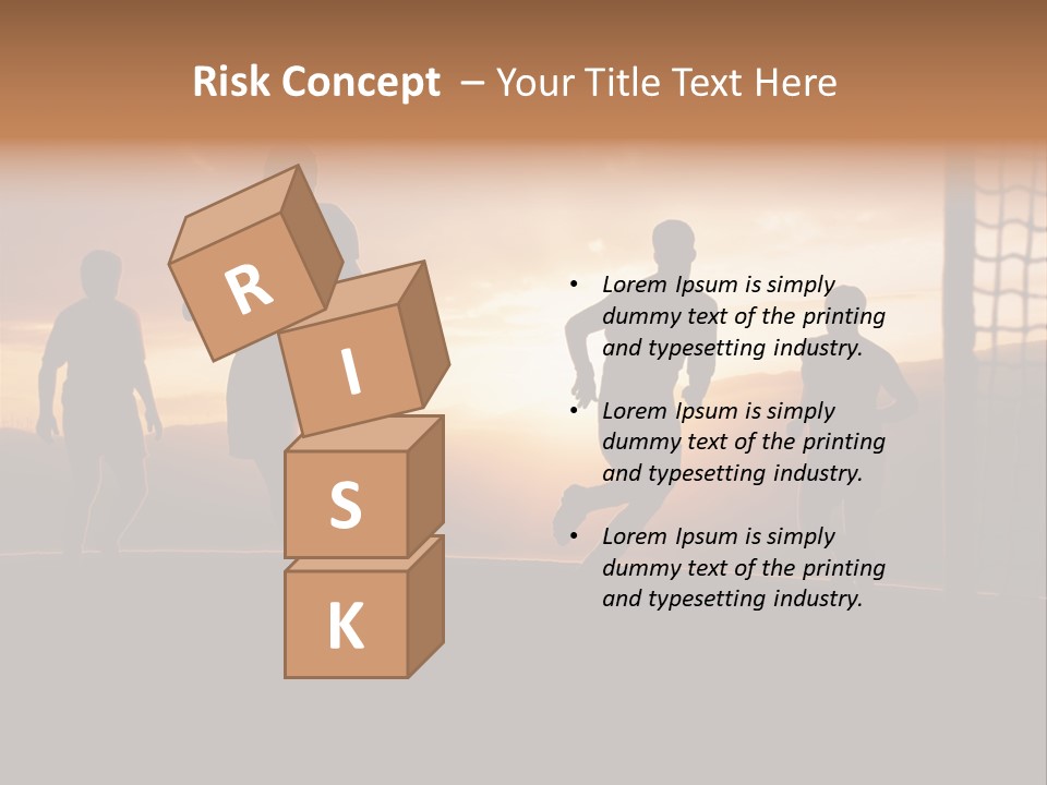 A Group Of People Playing Soccer At Sunset PowerPoint Template