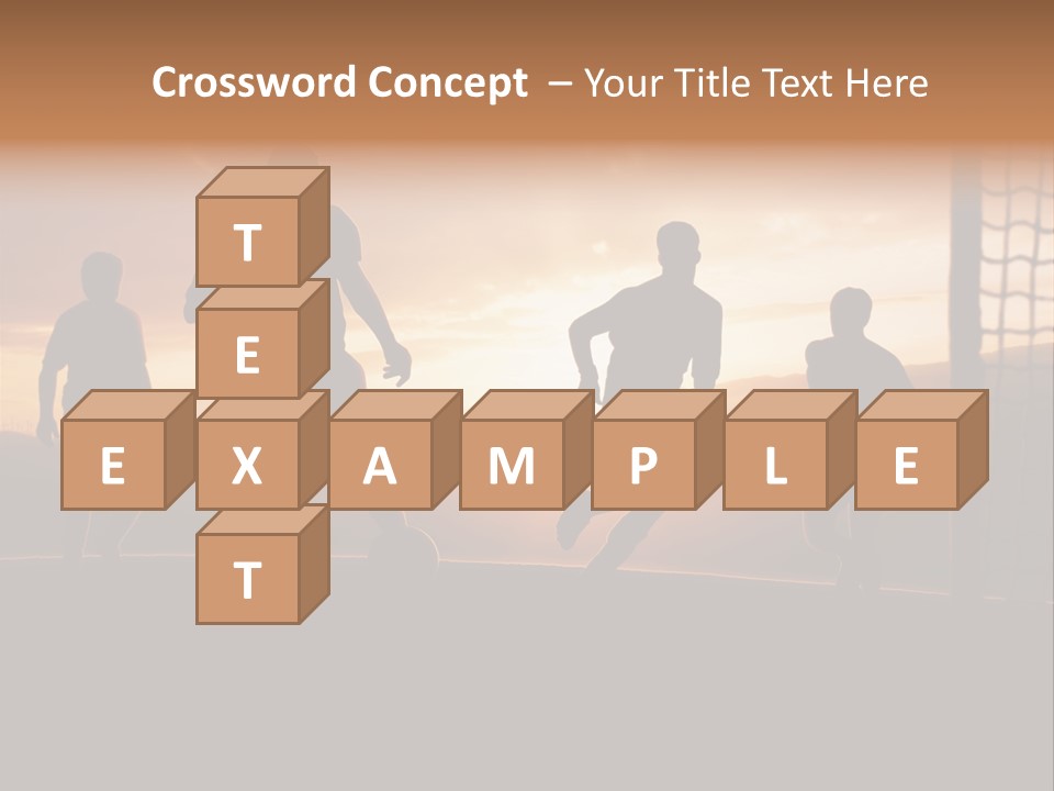 A Group Of People Playing Soccer At Sunset PowerPoint Template