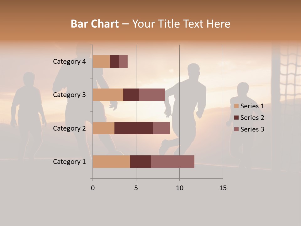 A Group Of People Playing Soccer At Sunset PowerPoint Template