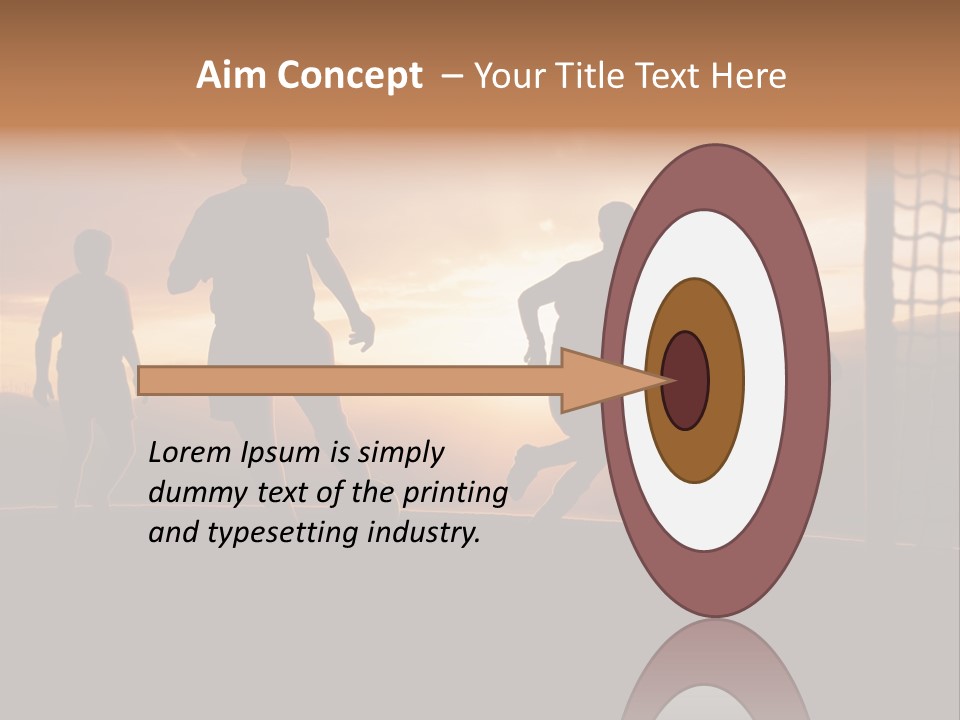 A Group Of People Playing Soccer At Sunset PowerPoint Template