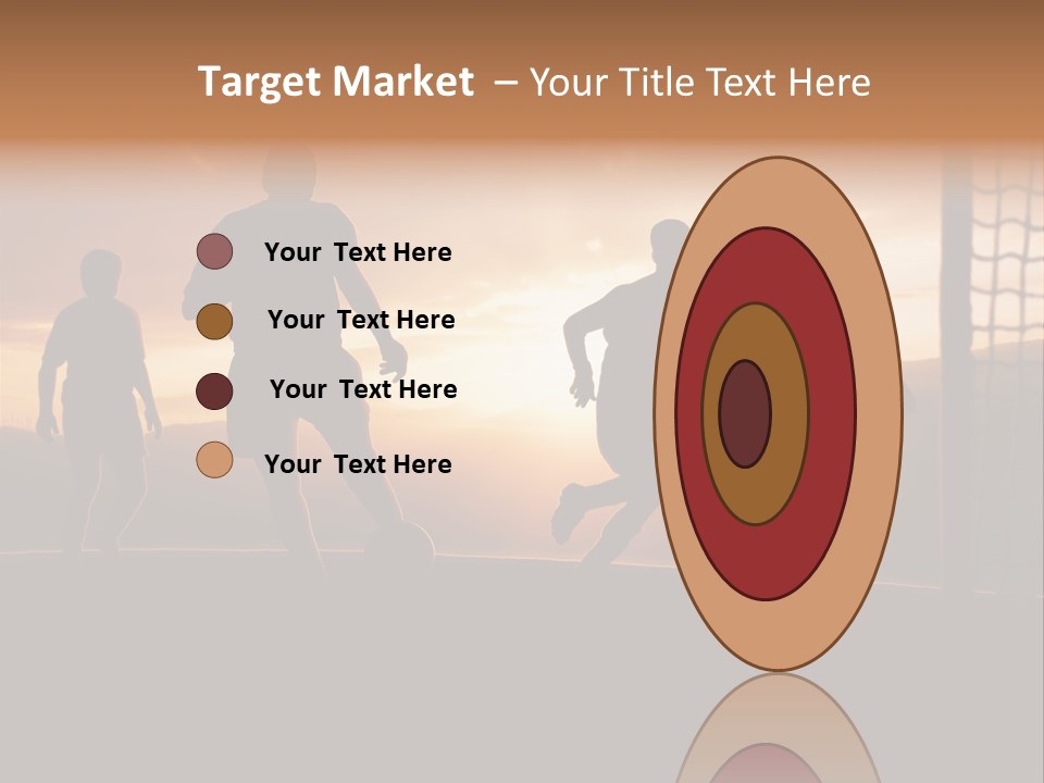 A Group Of People Playing Soccer At Sunset PowerPoint Template