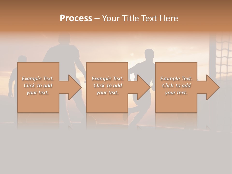 A Group Of People Playing Soccer At Sunset PowerPoint Template
