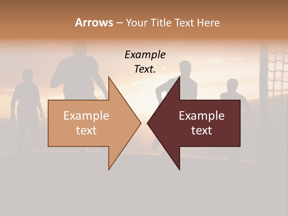 A Group Of People Playing Soccer At Sunset PowerPoint Template