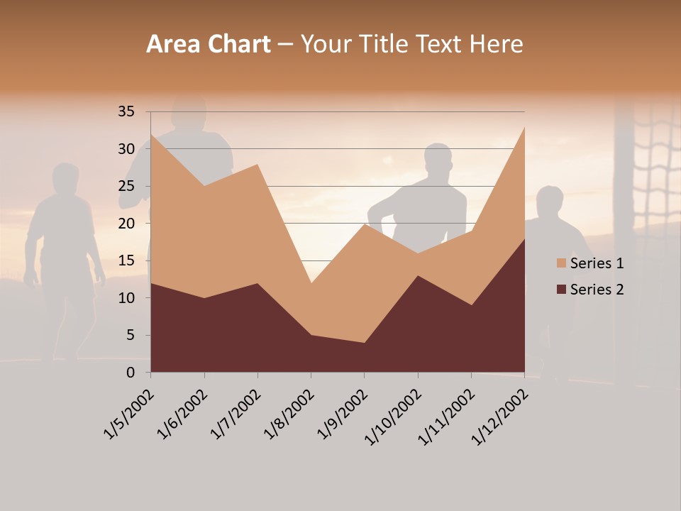 A Group Of People Playing Soccer At Sunset PowerPoint Template