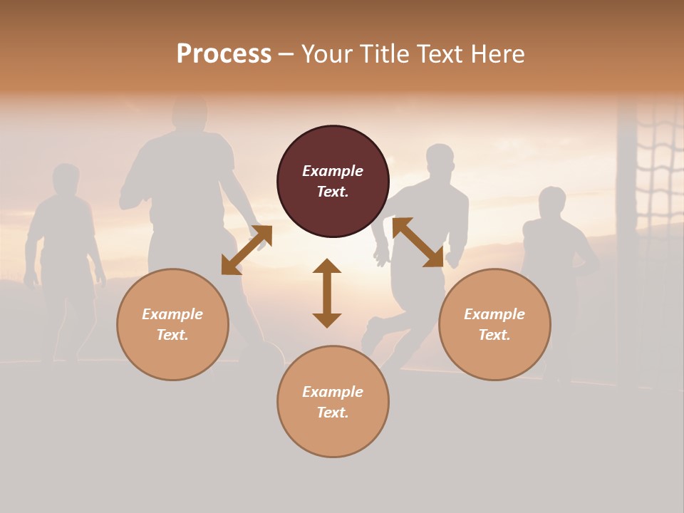 A Group Of People Playing Soccer At Sunset PowerPoint Template