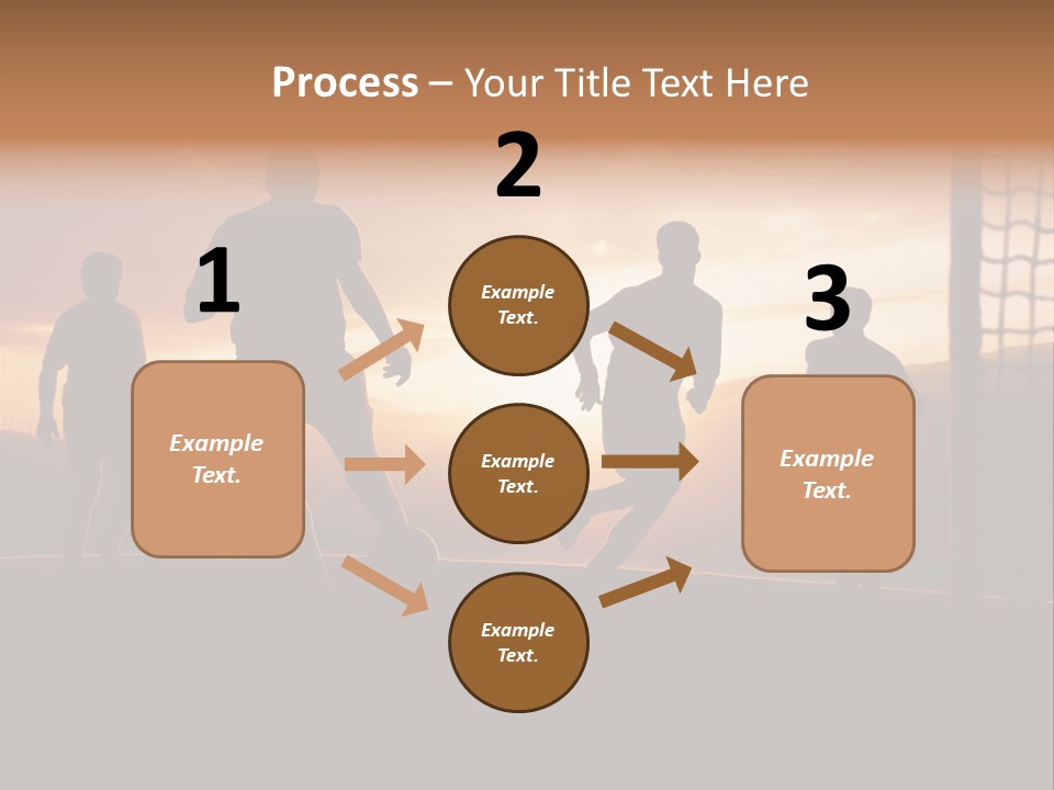 A Group Of People Playing Soccer At Sunset PowerPoint Template