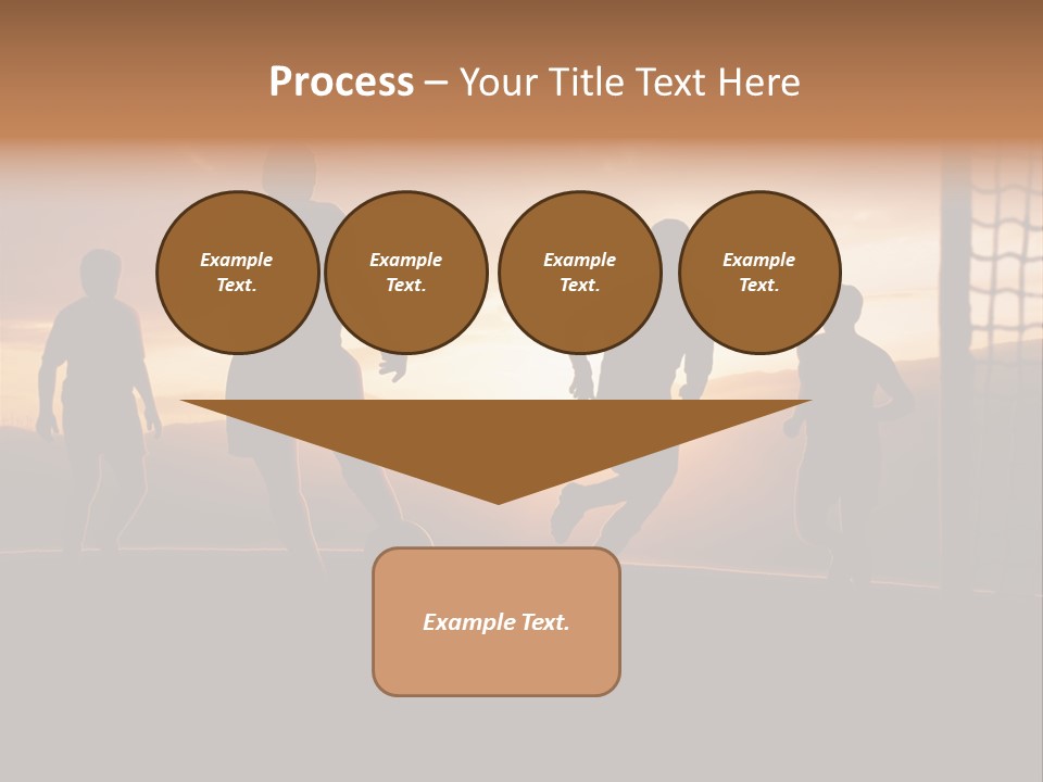 A Group Of People Playing Soccer At Sunset PowerPoint Template