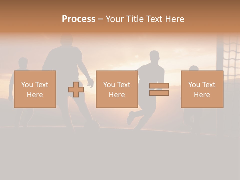 A Group Of People Playing Soccer At Sunset PowerPoint Template