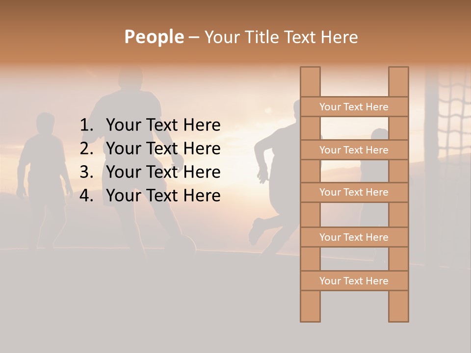 A Group Of People Playing Soccer At Sunset PowerPoint Template