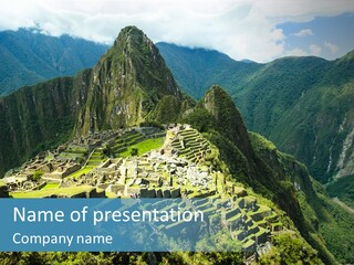A View Of A Mountain With A Valley In The Background PowerPoint Template