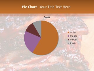 A Large Piece Of Meat With Sauce On Top Of It PowerPoint Template