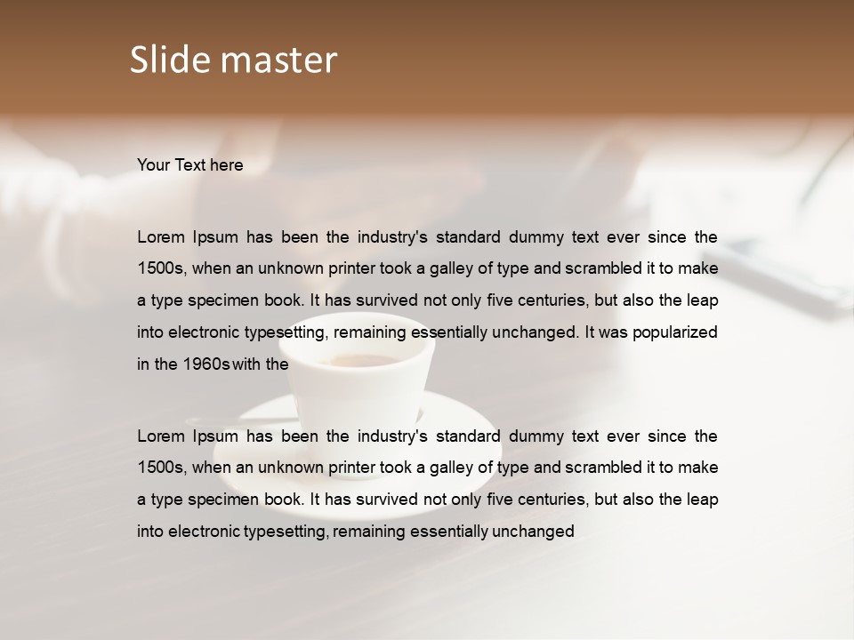 A Person Sitting At A Table With A Tablet PowerPoint Template