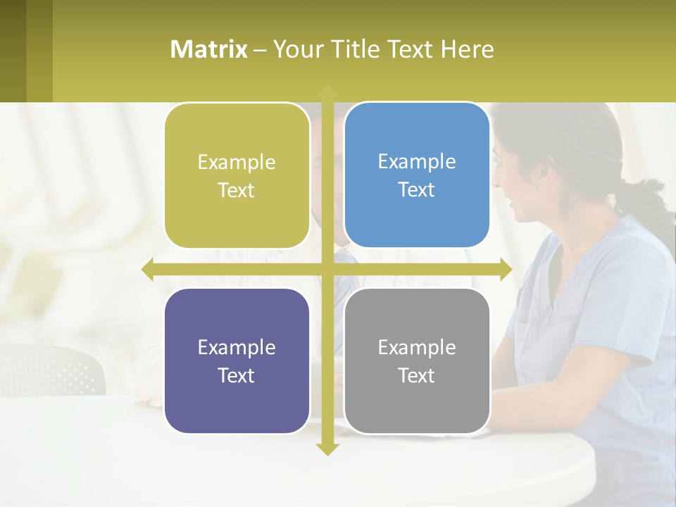 A Man And A Woman Sitting At A Table With A Tablet PowerPoint Template