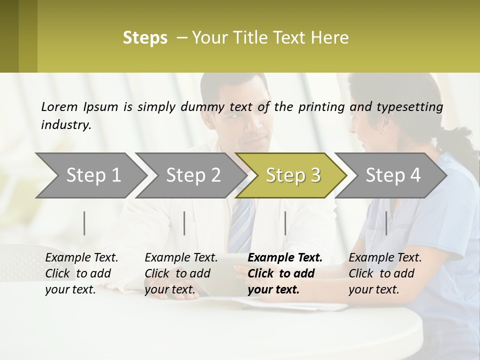 A Man And A Woman Sitting At A Table With A Tablet PowerPoint Template