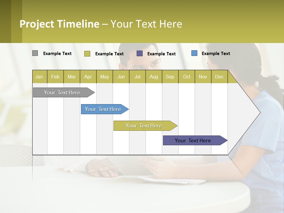 A Man And A Woman Sitting At A Table With A Tablet PowerPoint Template