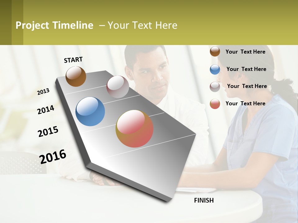 A Man And A Woman Sitting At A Table With A Tablet PowerPoint Template