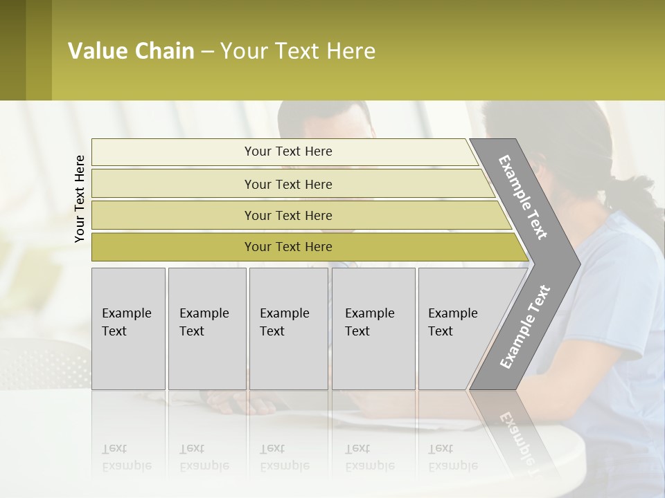 A Man And A Woman Sitting At A Table With A Tablet PowerPoint Template