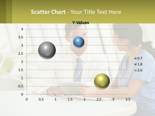 A Man And A Woman Sitting At A Table With A Tablet PowerPoint Template