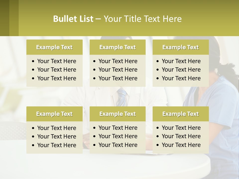 A Man And A Woman Sitting At A Table With A Tablet PowerPoint Template