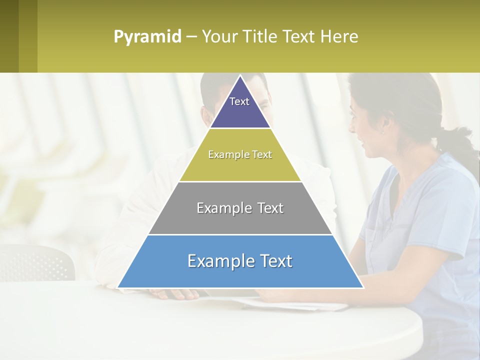 A Man And A Woman Sitting At A Table With A Tablet PowerPoint Template