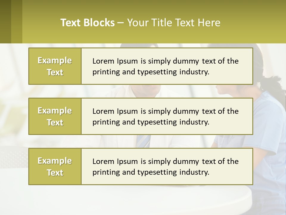 A Man And A Woman Sitting At A Table With A Tablet PowerPoint Template