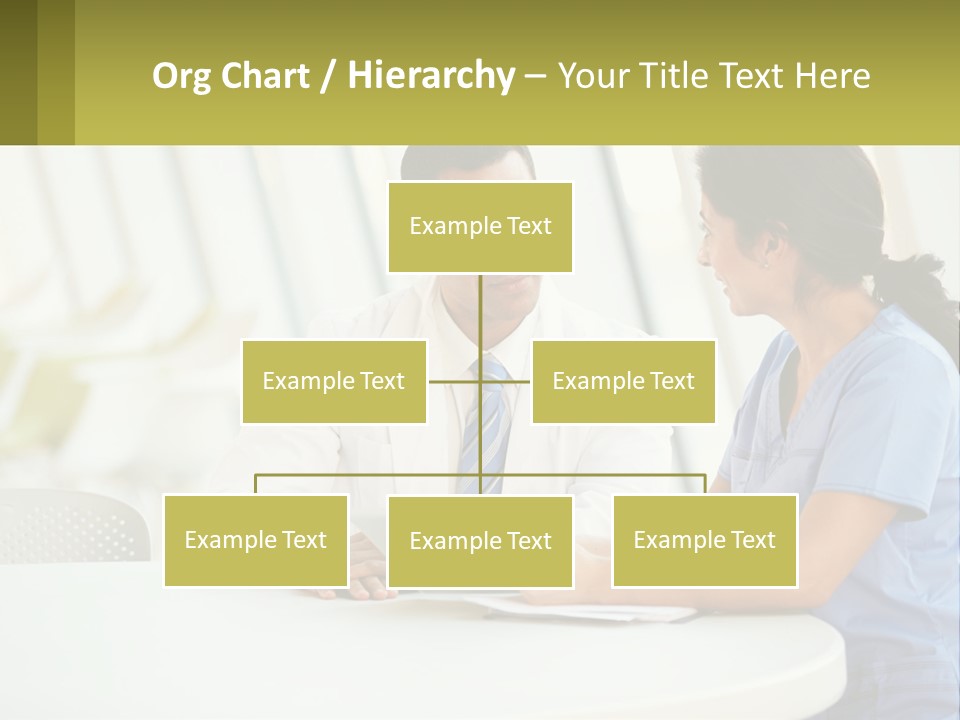 A Man And A Woman Sitting At A Table With A Tablet PowerPoint Template