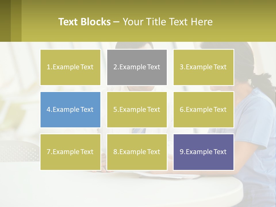 A Man And A Woman Sitting At A Table With A Tablet PowerPoint Template