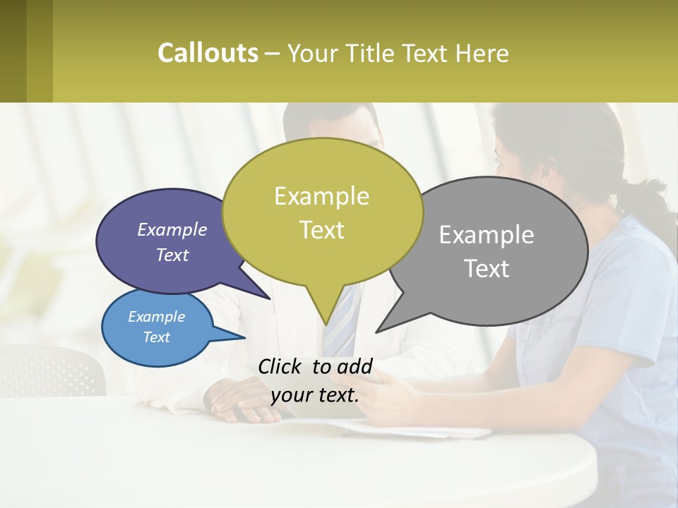 A Man And A Woman Sitting At A Table With A Tablet PowerPoint Template