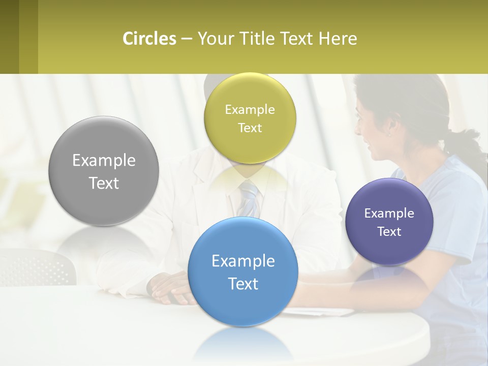 A Man And A Woman Sitting At A Table With A Tablet PowerPoint Template