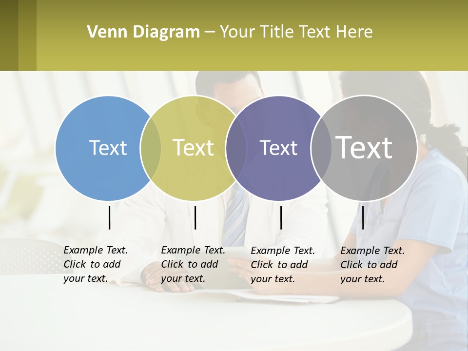 A Man And A Woman Sitting At A Table With A Tablet PowerPoint Template