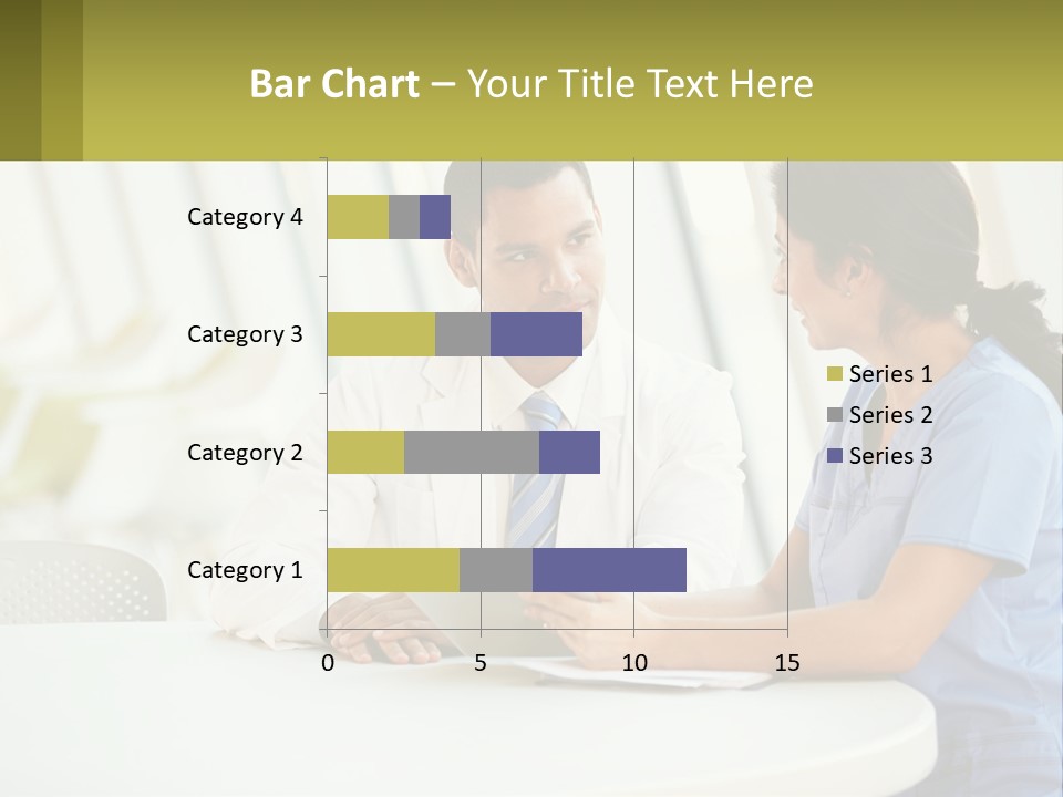 A Man And A Woman Sitting At A Table With A Tablet PowerPoint Template