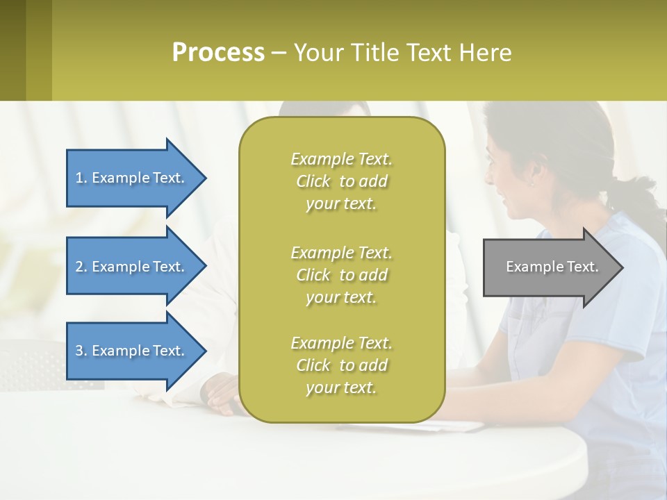 A Man And A Woman Sitting At A Table With A Tablet PowerPoint Template