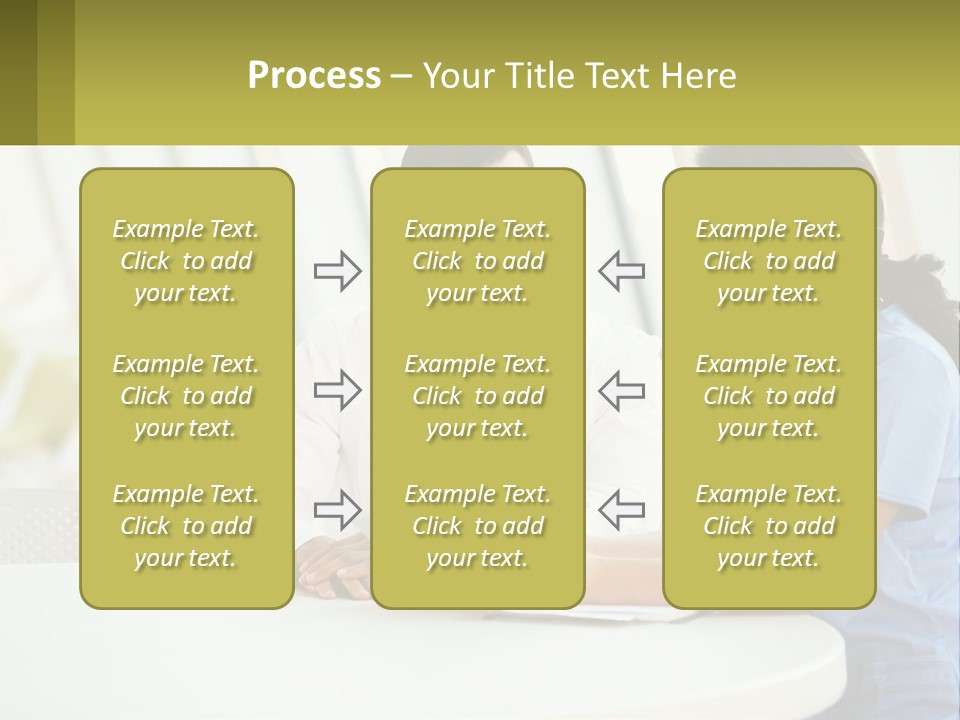 A Man And A Woman Sitting At A Table With A Tablet PowerPoint Template