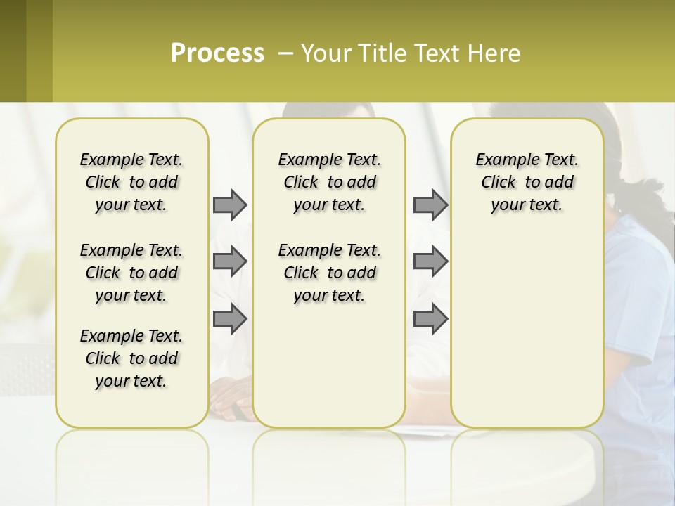 A Man And A Woman Sitting At A Table With A Tablet PowerPoint Template