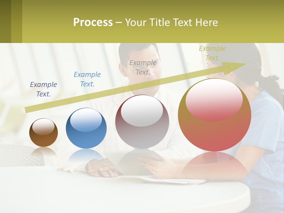 A Man And A Woman Sitting At A Table With A Tablet PowerPoint Template