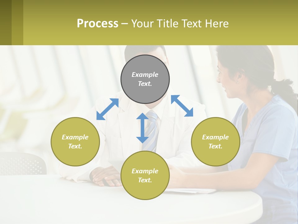 A Man And A Woman Sitting At A Table With A Tablet PowerPoint Template