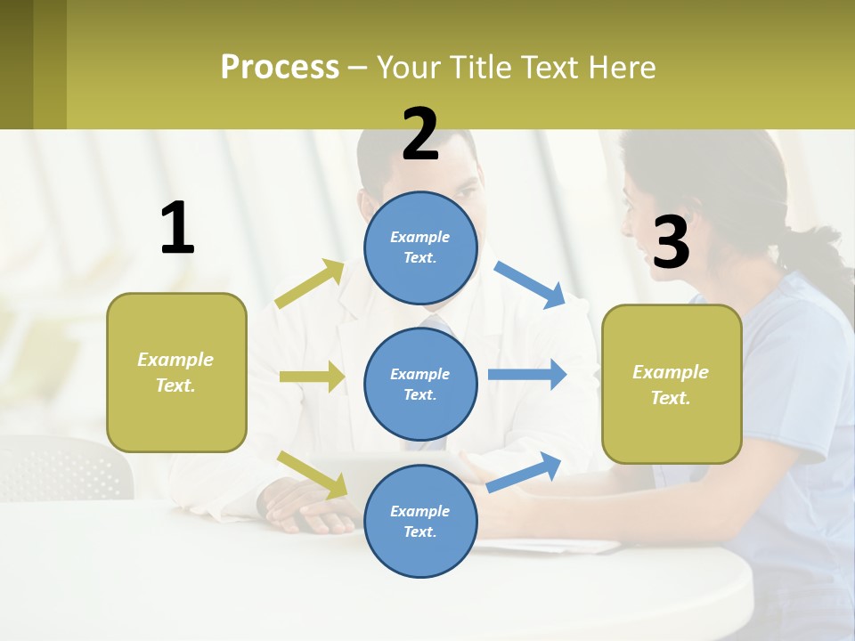 A Man And A Woman Sitting At A Table With A Tablet PowerPoint Template