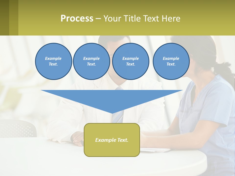 A Man And A Woman Sitting At A Table With A Tablet PowerPoint Template