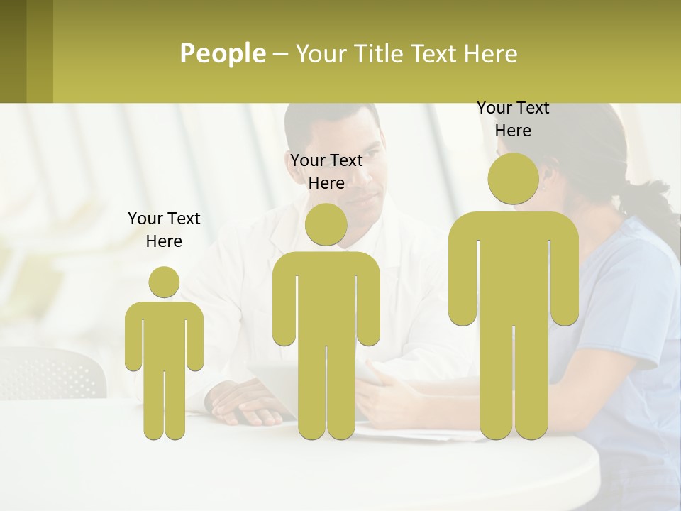 A Man And A Woman Sitting At A Table With A Tablet PowerPoint Template