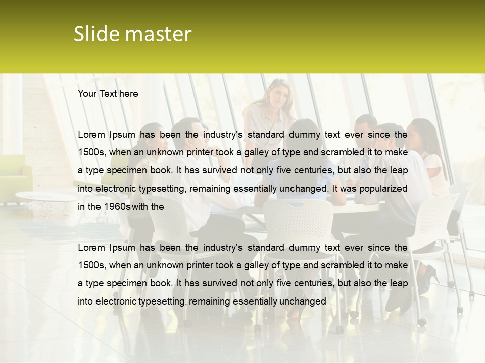 A Group Of People Sitting Around A Table Talking PowerPoint Template