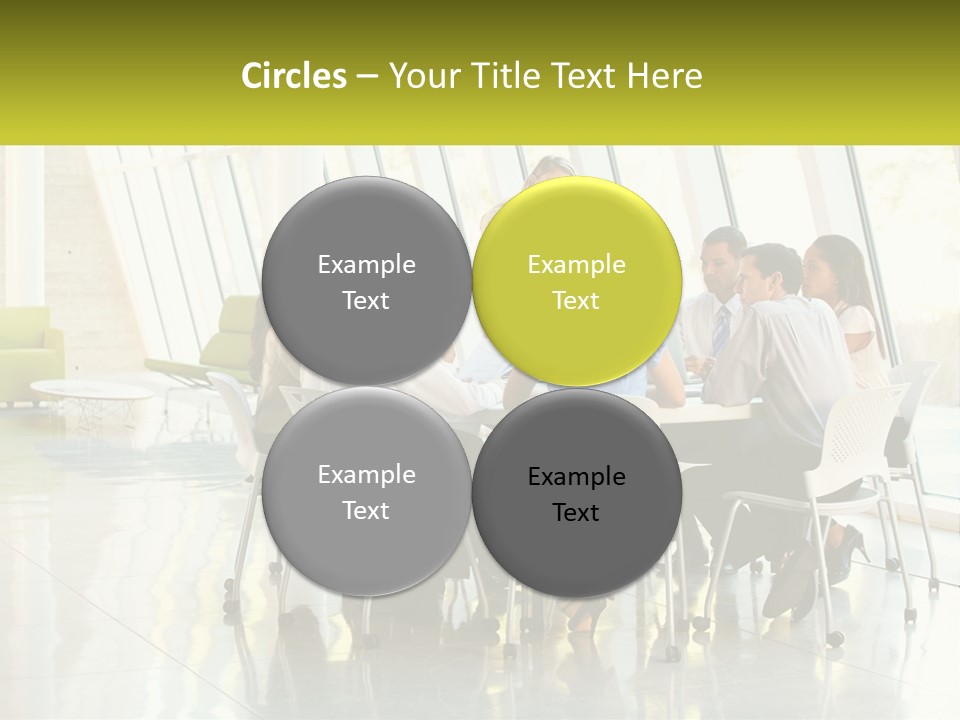 A Group Of People Sitting Around A Table Talking PowerPoint Template