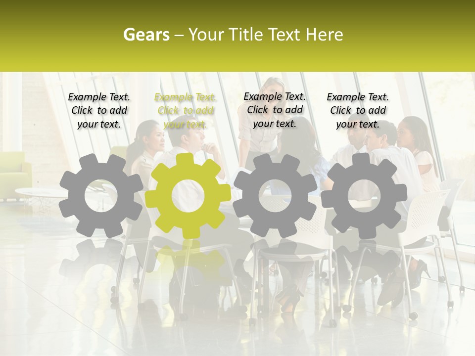 A Group Of People Sitting Around A Table Talking PowerPoint Template